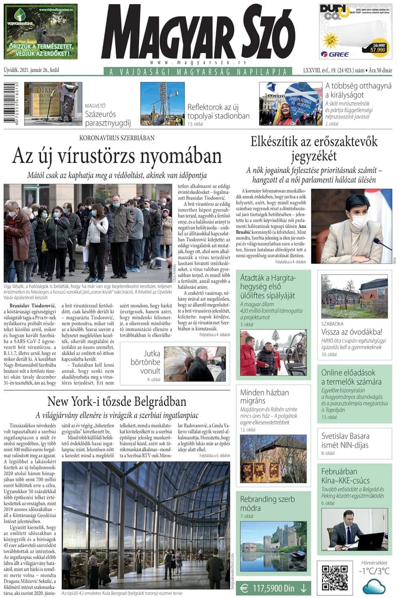 Magyar Szó, 78. évf. 2021. január 26. 19. sz. 1–20. oldal