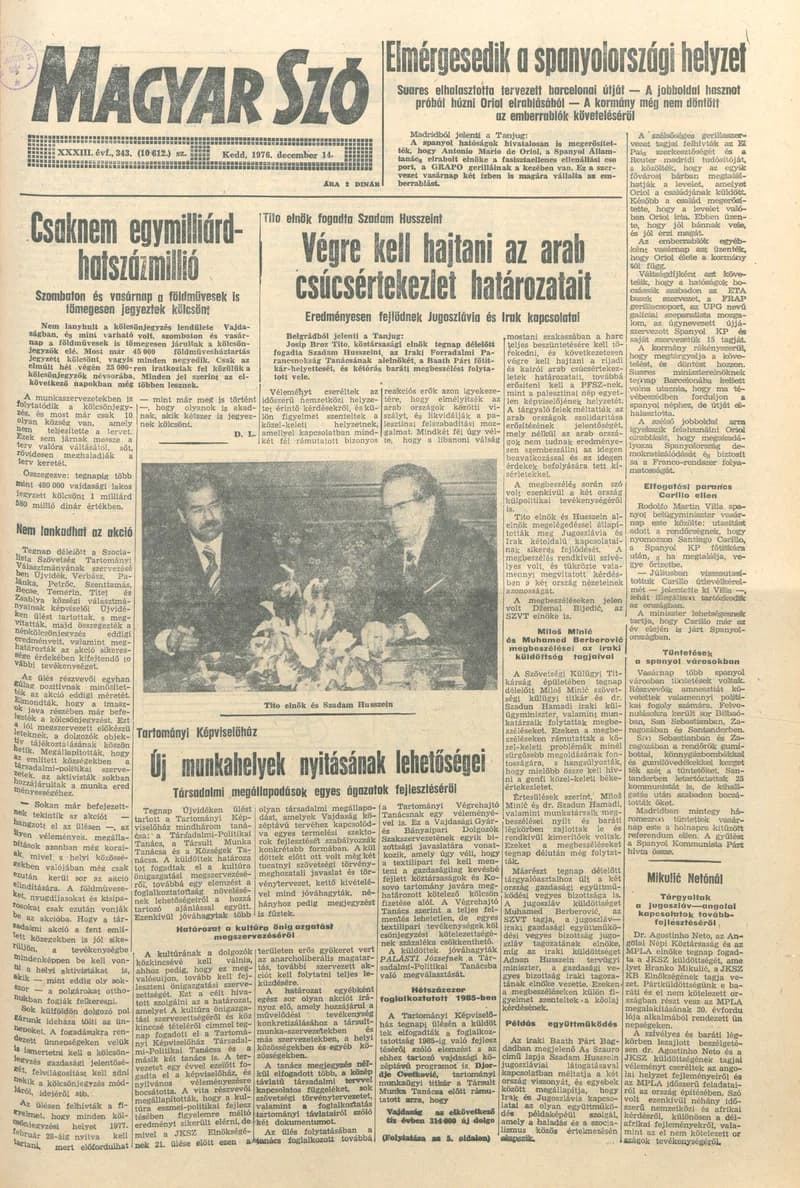 Magyar Szó, 33. évf. 1976. december 14. 343. sz. 1–20. oldal