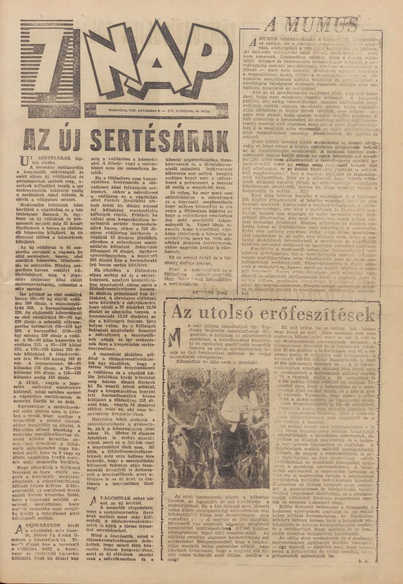 7 Nap, 15. évf. 1960. november 6. 46. sz. 1–24. oldal