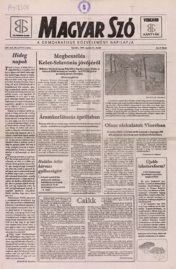 Magyar Szó, 54. évf. 1997. április 22. 94. sz. 1–16. oldal