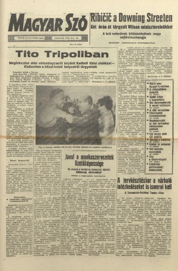 Magyar Szó, 27. évf. 1970. február 26. 55. sz. 1–20. oldal