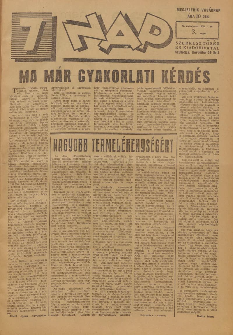 7 Nap, 10. évf. 1955. január 16. 3. sz. 1–16. oldal