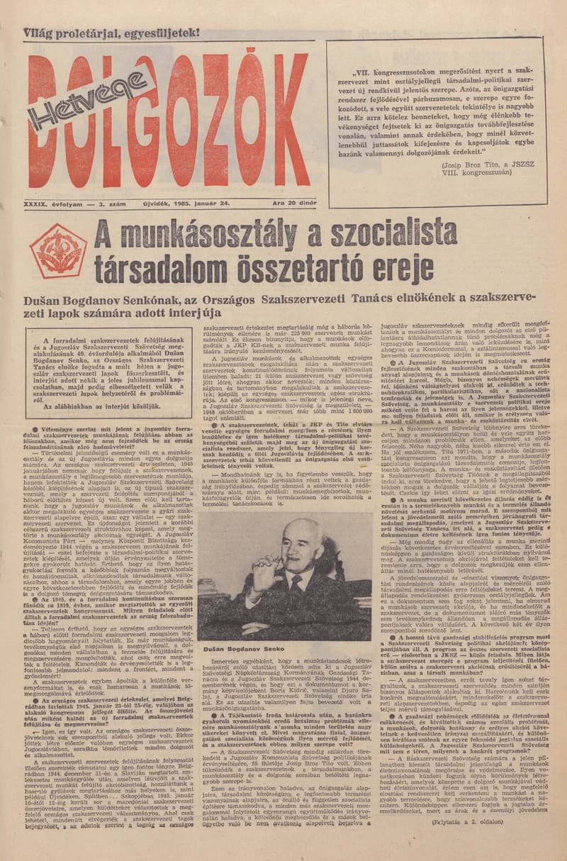 Dolgozók, 39. évf. 1985. január 24. 3. sz.