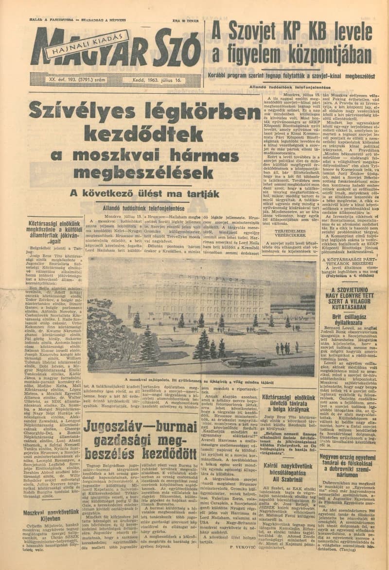 Magyar Szó, 20. évf. 1963. július 16. 193. sz. 1–14. oldal