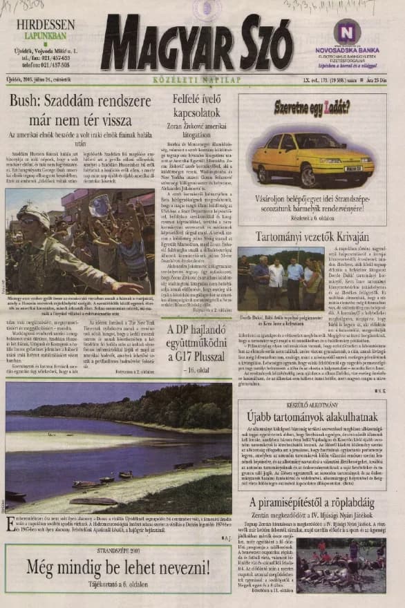 Magyar Szó, 60. évf. 2003. július 24. 173. sz. 1–16. oldal