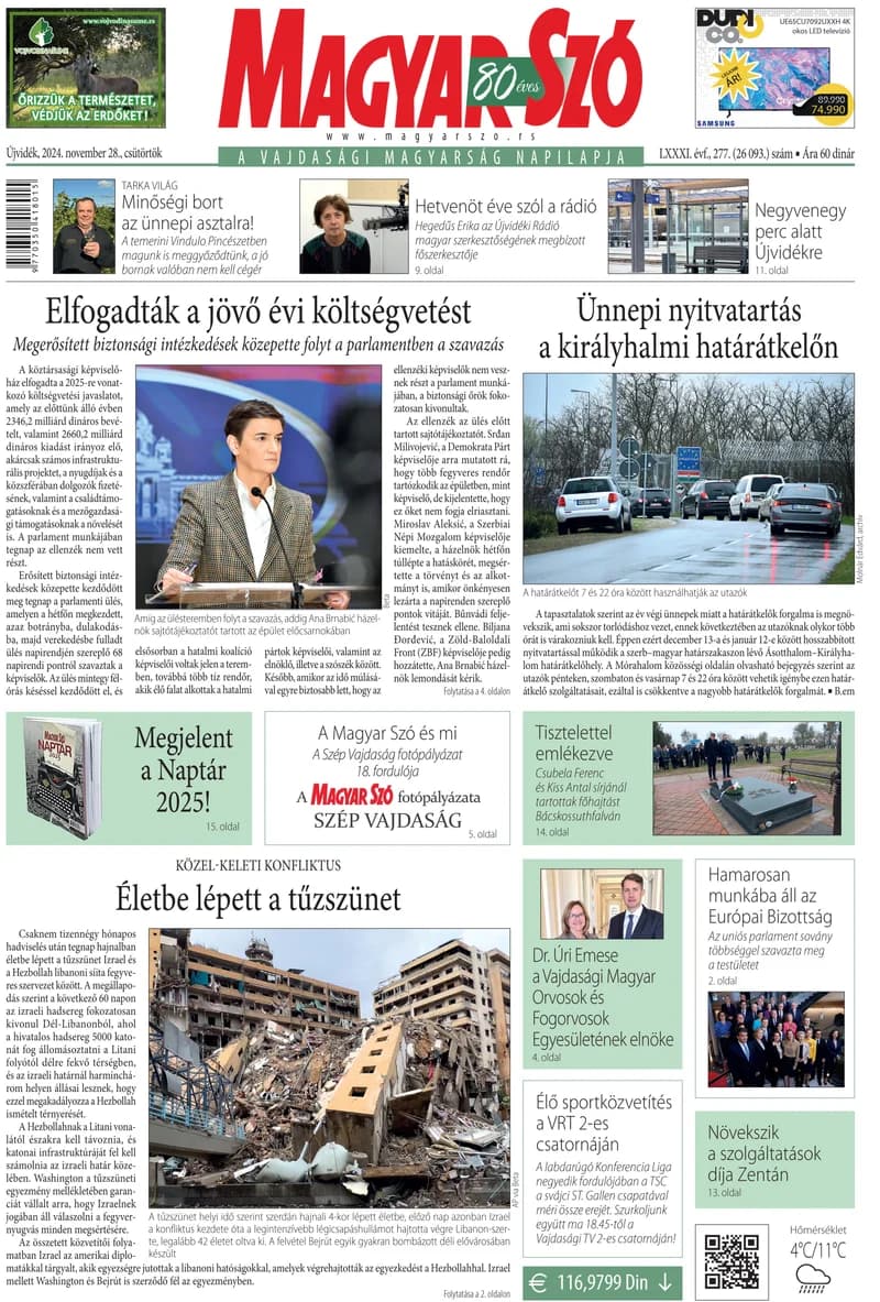 Magyar Szó, 81. évf. 2024. november 28. 277. sz. 1–20. oldal