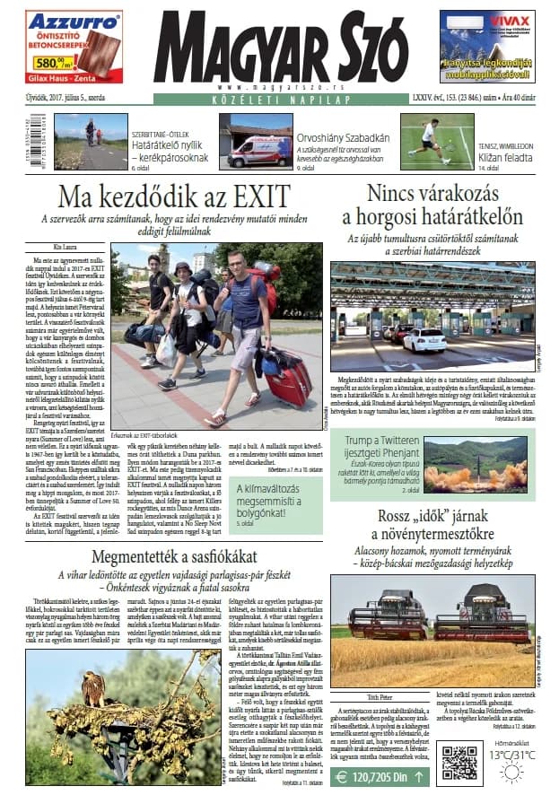 Magyar Szó, 74. évf. 2017. július 5. 153. sz. 1–16. oldal