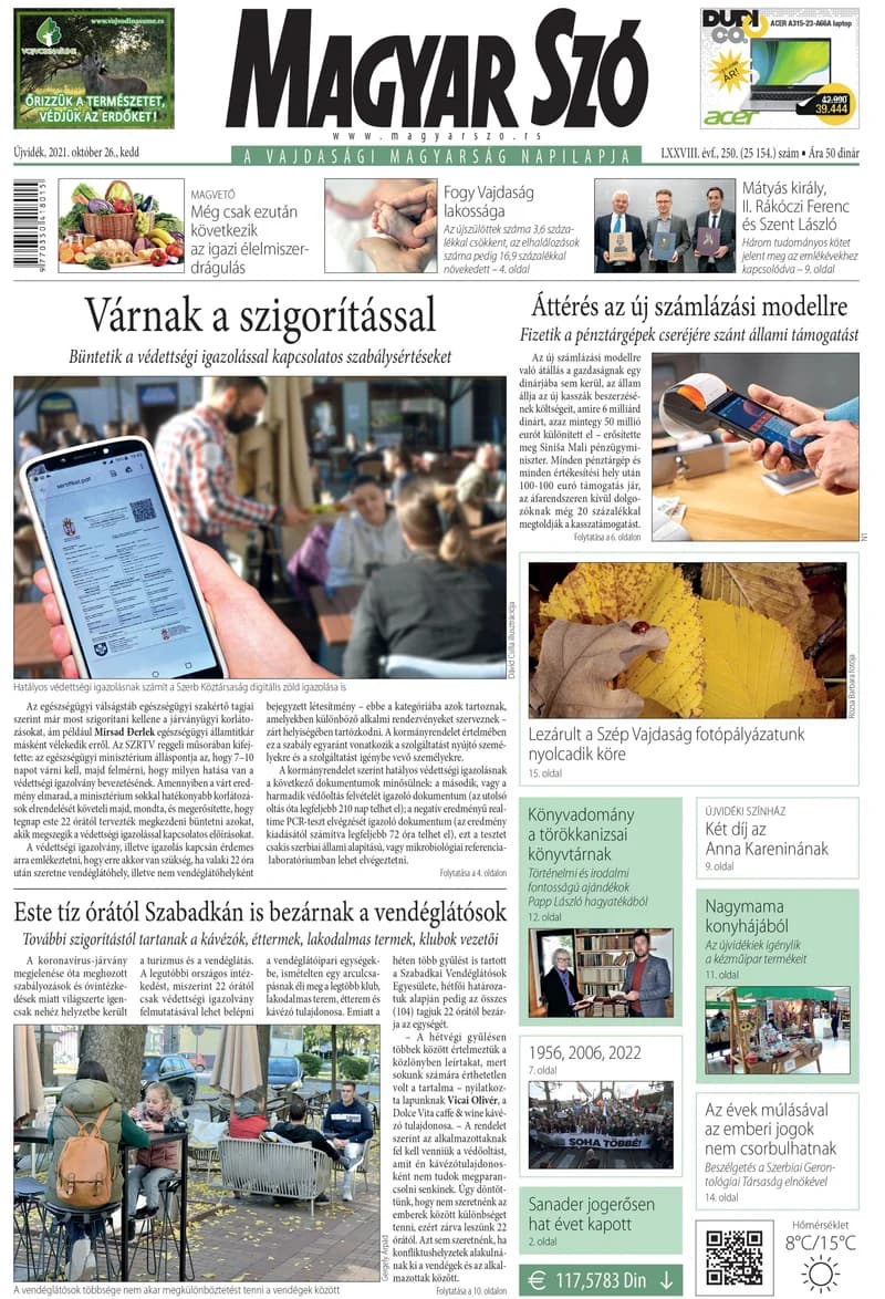 Magyar Szó, 78. évf. 2021. október 26. 250. sz. 1–20. oldal