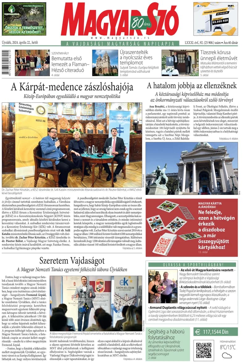 Magyar Szó, 81. évf. 2024. április 22. 92. sz. 1–16. oldal