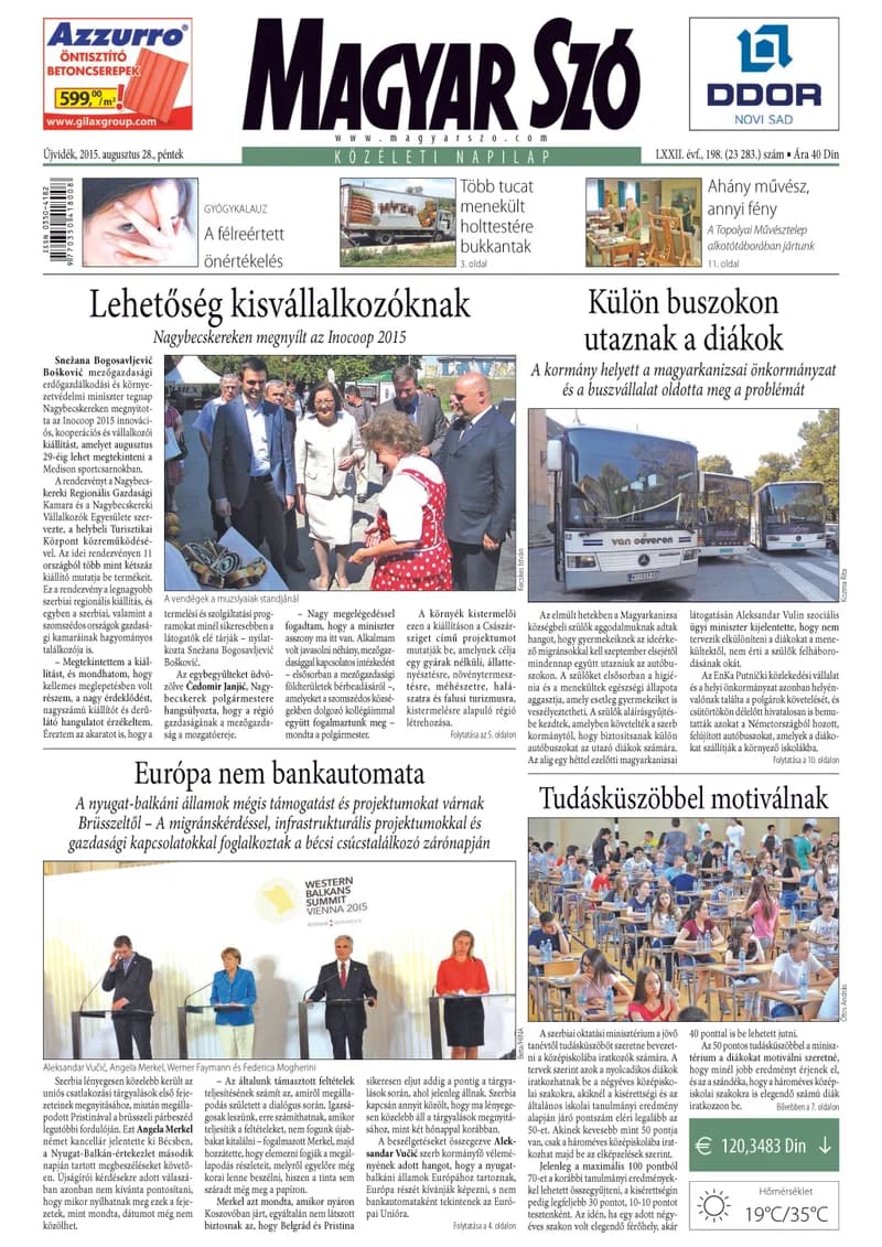 Magyar Szó, 72. évf. 2015. augusztus 28. 198. sz. 1–16. oldal