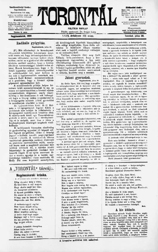 Torontál, 29. évf. 1900. július 28. 172. sz.