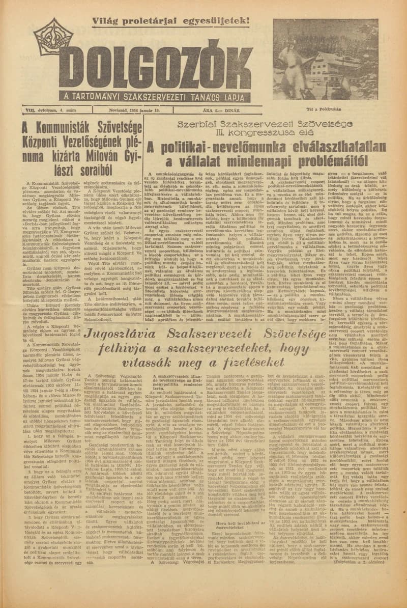 Dolgozók, 8. évf. 1954. január 19. 4. sz.
