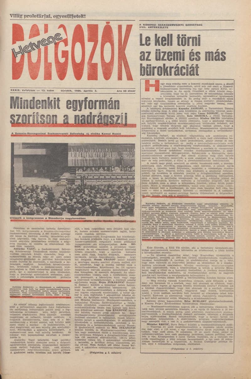 Dolgozók, 40. évf. 1986. április 3. 13. sz.