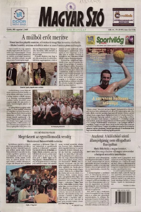 Magyar Szó, 62. évf. 2005. augusztus 1. 178. sz. 1–12. oldal