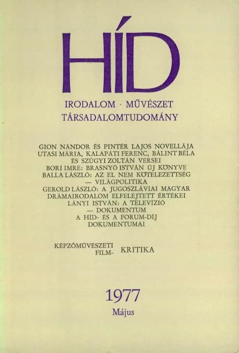 Híd, 41. évf. 1977. május. 5. sz. 573–712. oldal