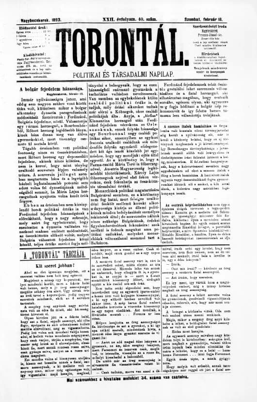 Torontál, 22. évf. 1893. február 18. 40. sz.