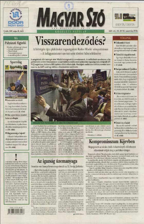 Magyar Szó, 64. évf. 2007. május 28. 121. sz. 1–8. oldal