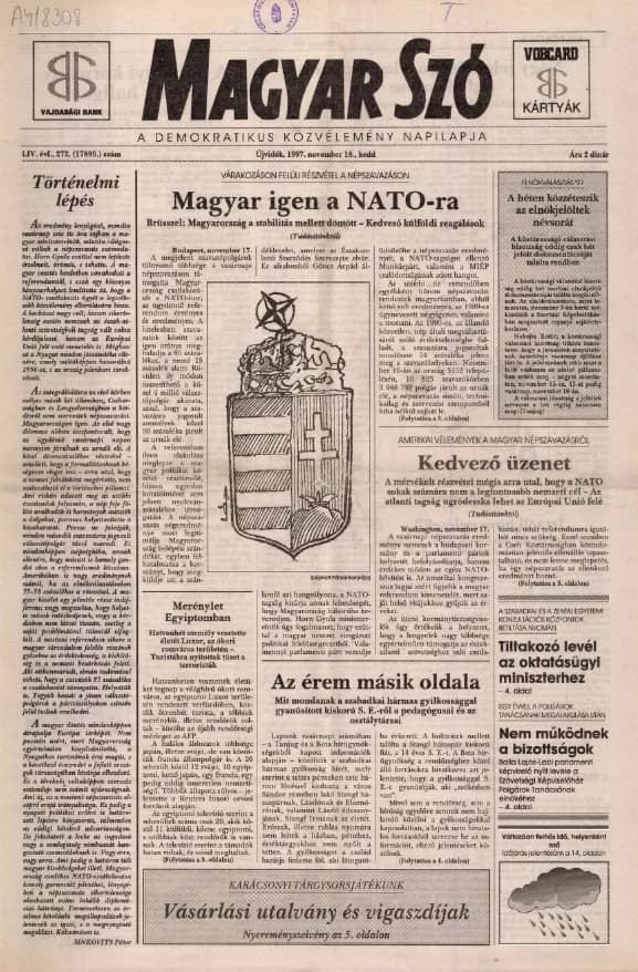 Magyar Szó, 54. évf. 1997. november 18. 272. sz. 1–16. oldal
