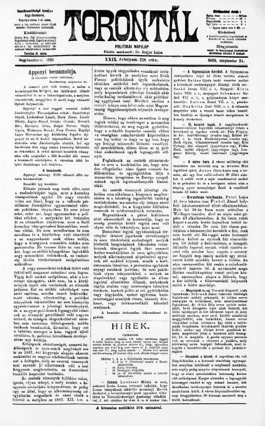 Torontál, 29. évf. 1900. szeptember 24. 218. sz.