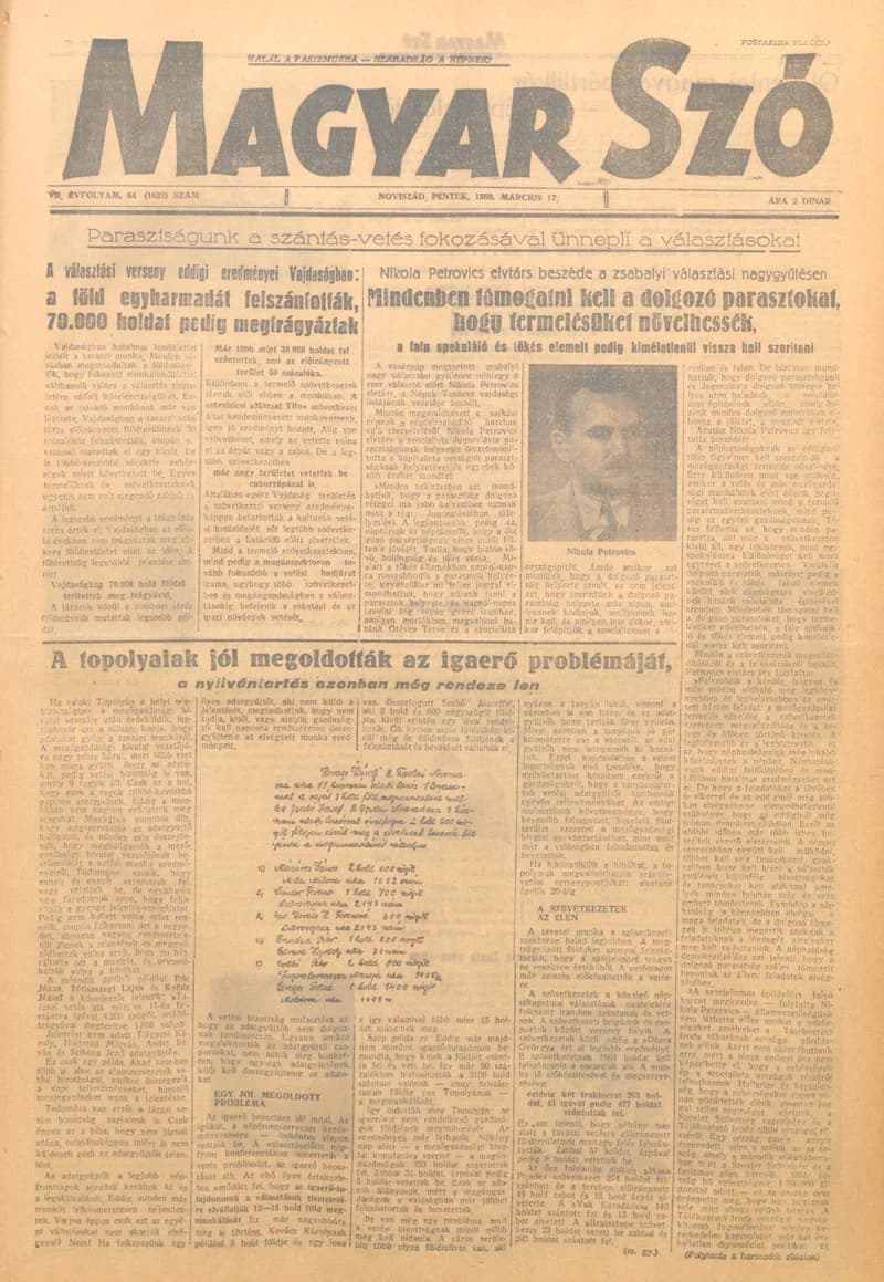 Magyar Szó, 7. évf. 1950. március 17. 64. sz. 1–4. oldal