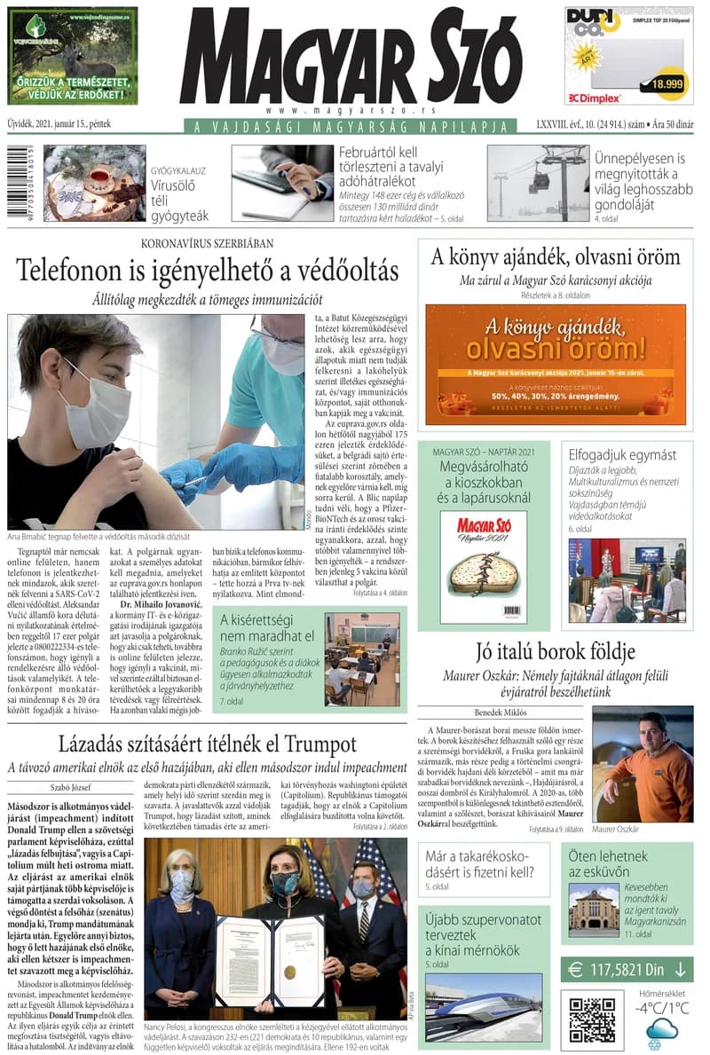 Magyar Szó, 78. évf. 2021. január 15. 10. sz. 1–16. oldal