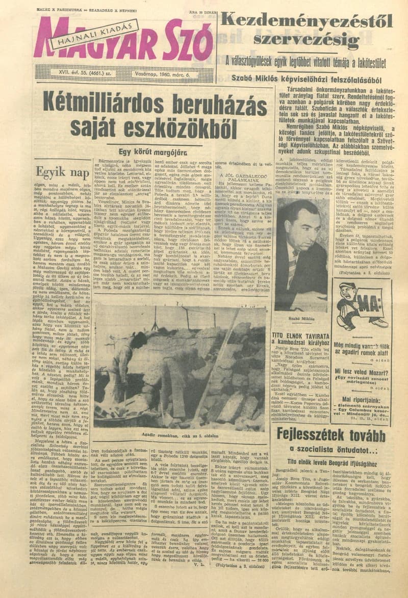 Magyar Szó, 17. évf. 1960. március 6. 55. sz. 1–32. oldal