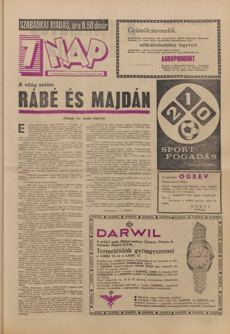 7 Nap, 25. évf. 1970. március 20. 13. sz. 1–16. oldal