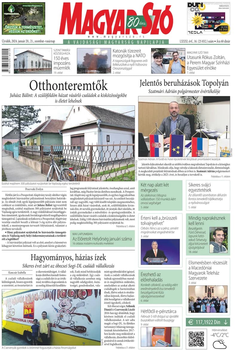 Magyar Szó, 81. évf. 2024. január 20. – 21. 16. sz. 1–32. oldal