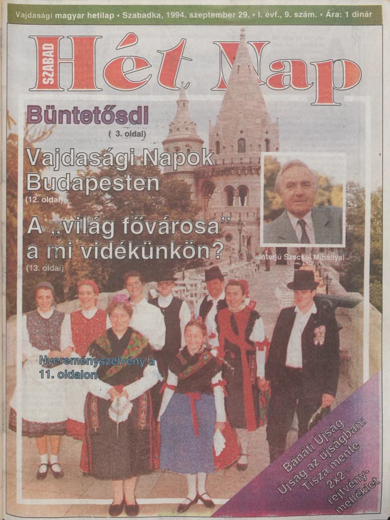 Szabad Hét Nap, 1. évf. 1994. szeptember 29. 9. sz.