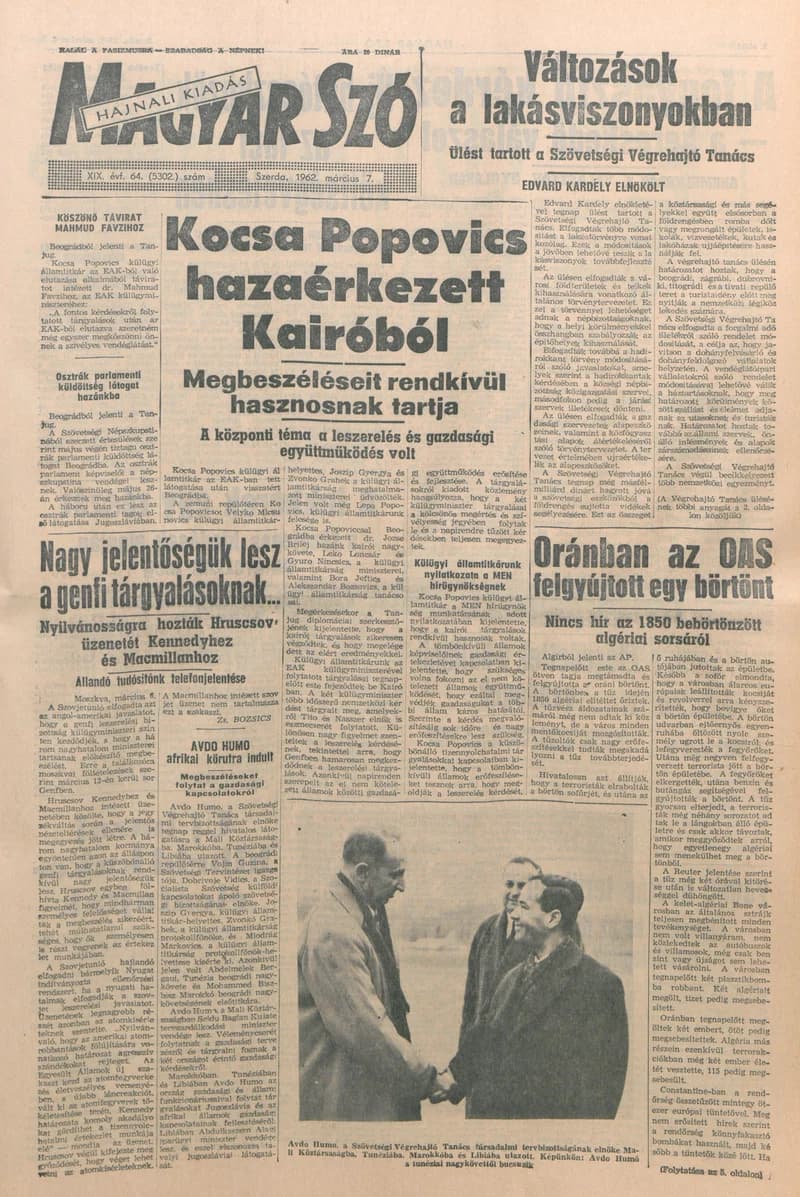 Magyar Szó, 19. évf. 1962. március 7. 64. sz. 1–14. oldal
