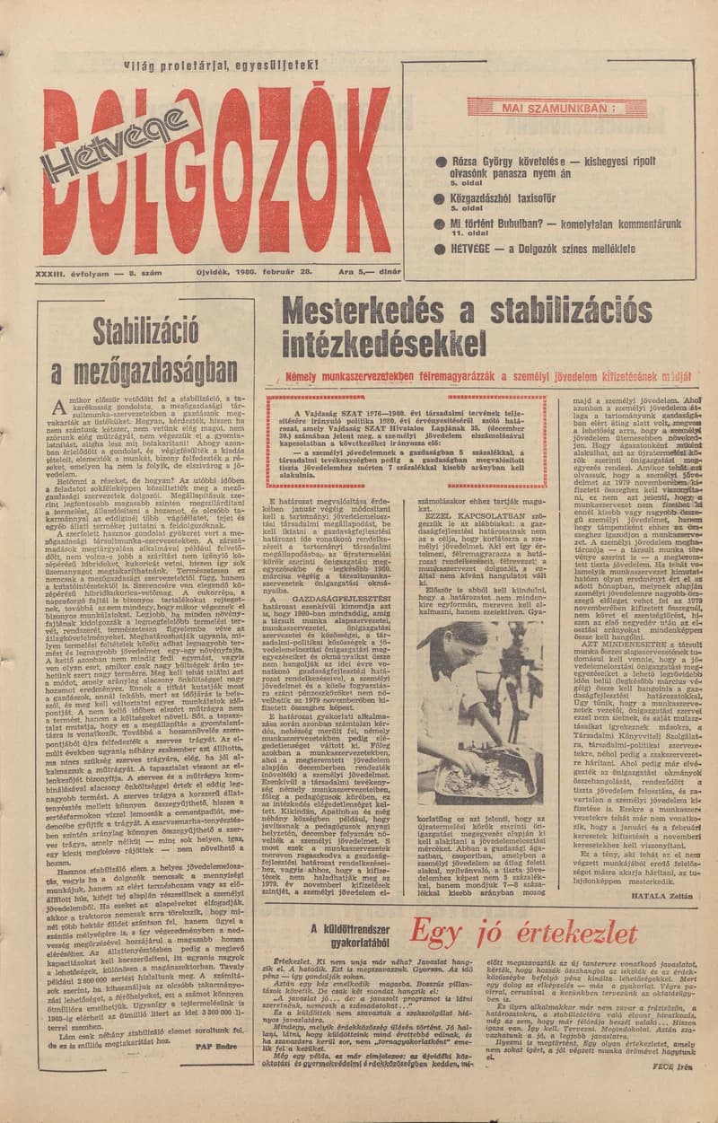 Dolgozók, 34. évf. 1980. február 28. 8. sz.