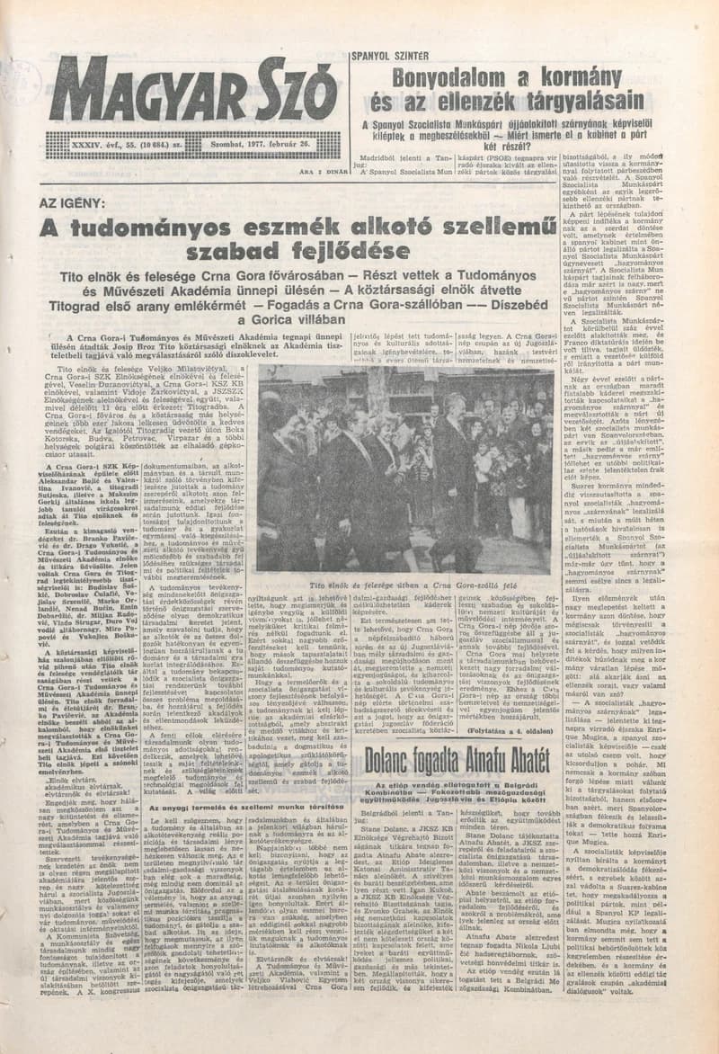 Magyar Szó, 34. évf. 1977. február 26. 55. sz.