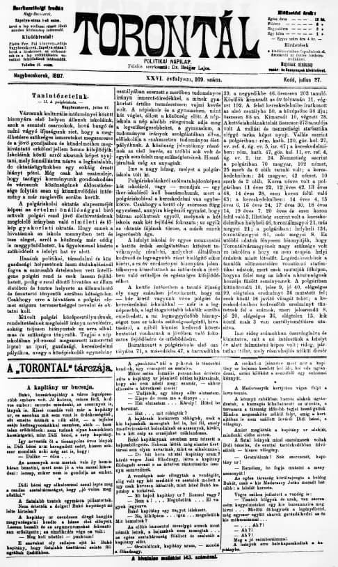 Torontál, 26. évf. 1897. július 27. 169. sz.