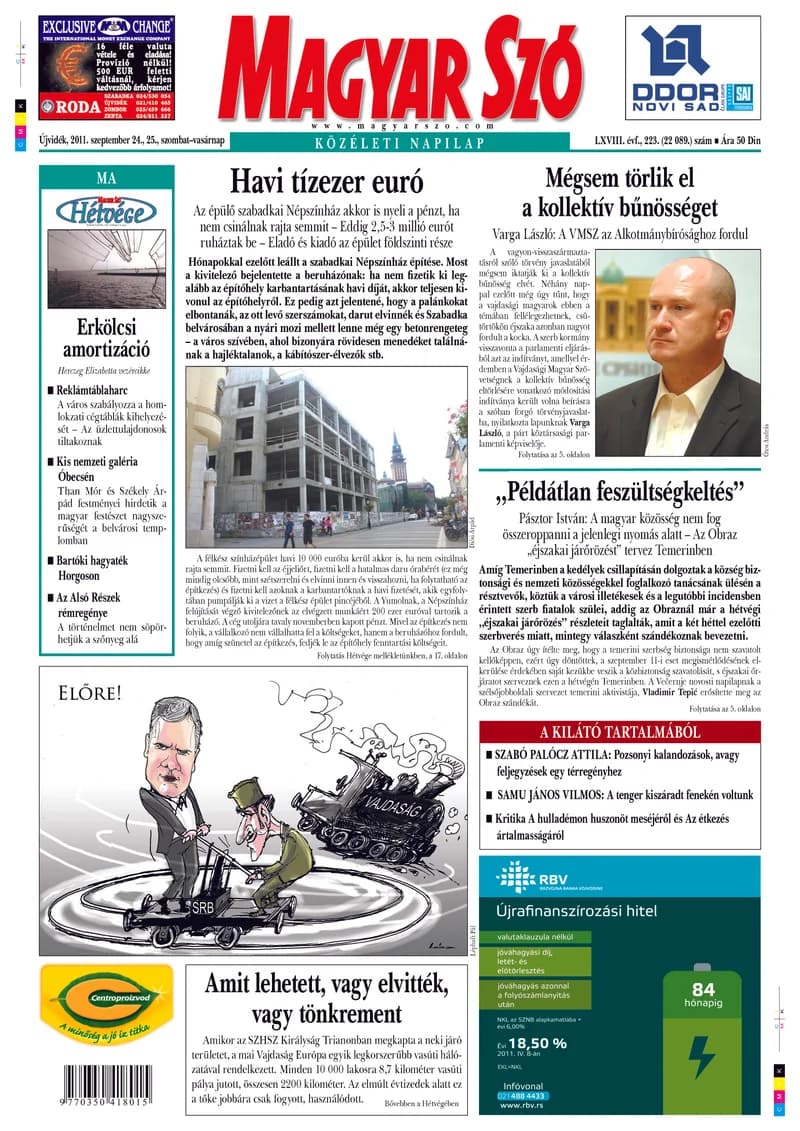 Magyar Szó, 68. évf. 2011. szeptember 24. – 25. 223. sz. 1–48. oldal