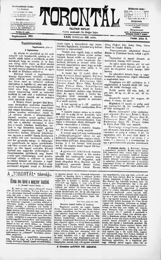 Torontál, 29. évf. 1900. július 13. 159. sz.