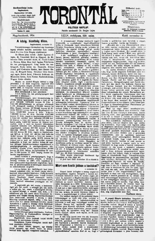 Torontál, 35. évf. 1906. november 13. 259. sz.