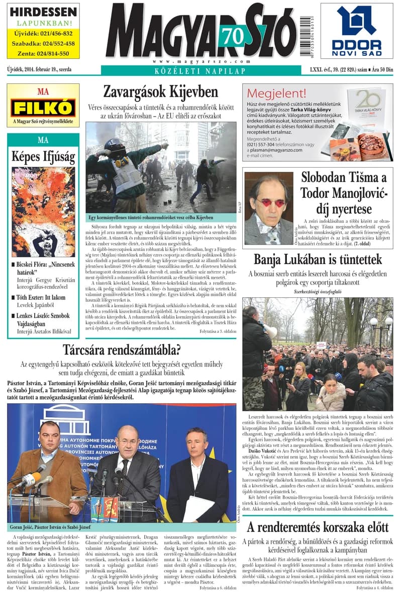 Magyar Szó, 71. évf. 2014. február 19. 39. sz. 1–20. oldal