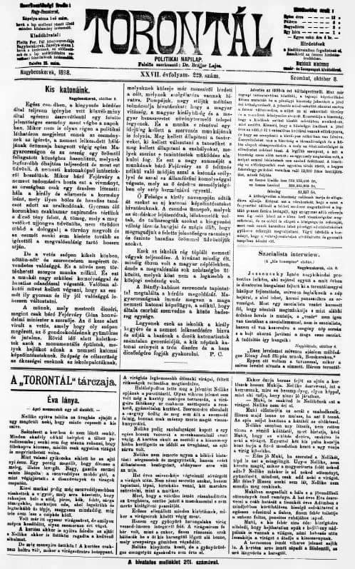 Torontál, 27. évf. 1898. október 8. 229. sz.