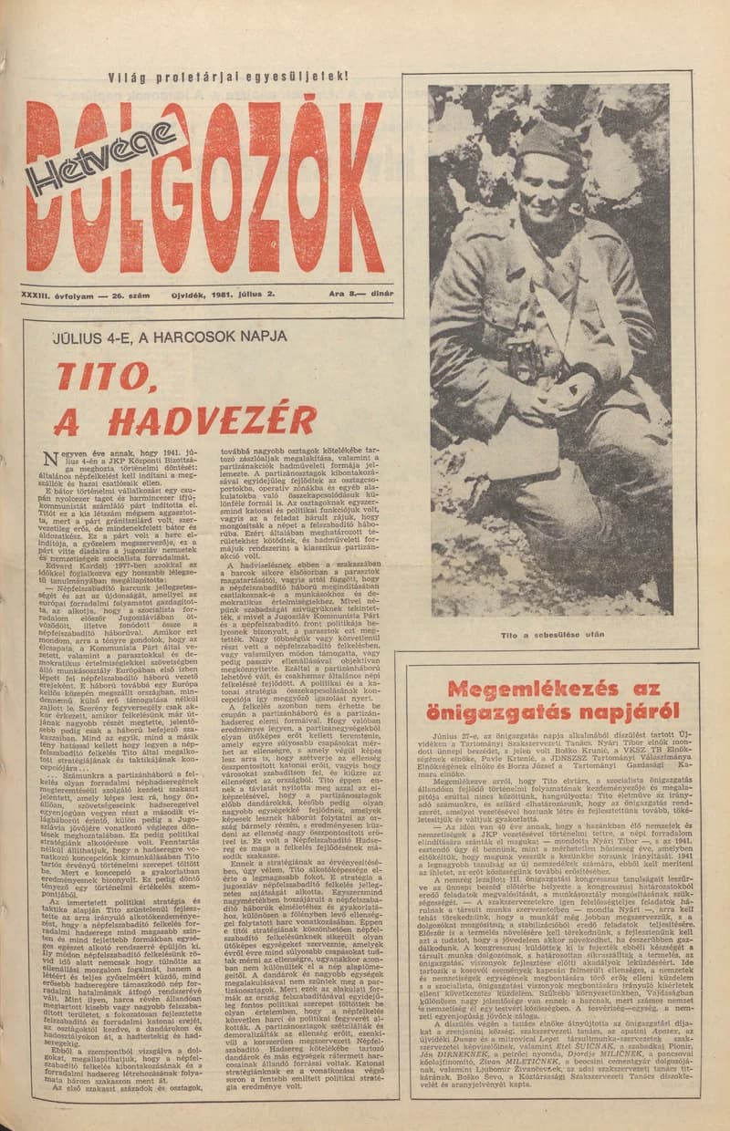 Dolgozók, 35. évf. 1981. július 2. 26. sz.