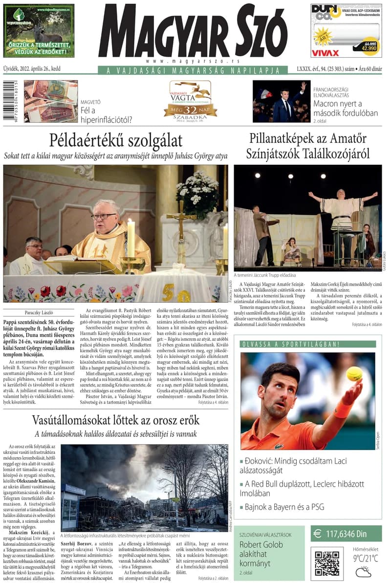 Magyar Szó, 79. évf. 2022. április 26. 94. sz. 1–16. oldal