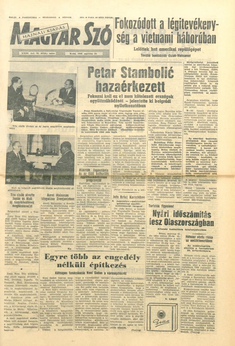 Magyar Szó, 23. évf. 1966. március 22. 79. sz.