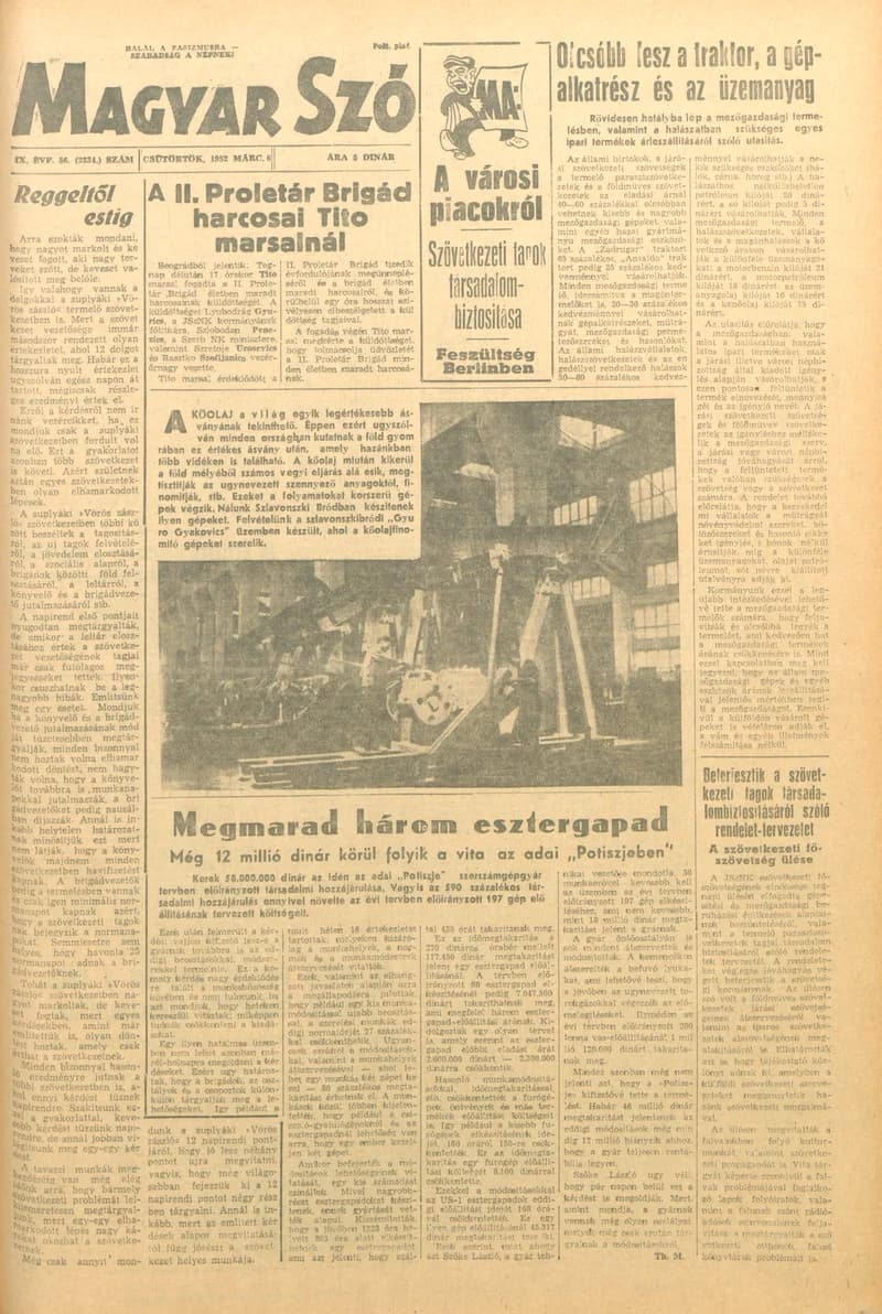 Magyar Szó, 9. évf. 1952. március 6. 56. sz. 1–6. oldal