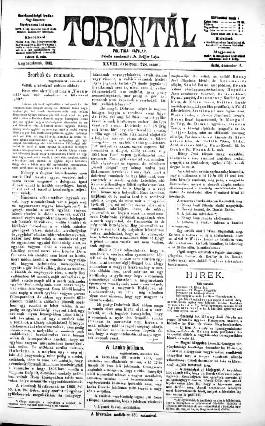 Torontál, 28. évf. 1899. december 4. 278. sz.
