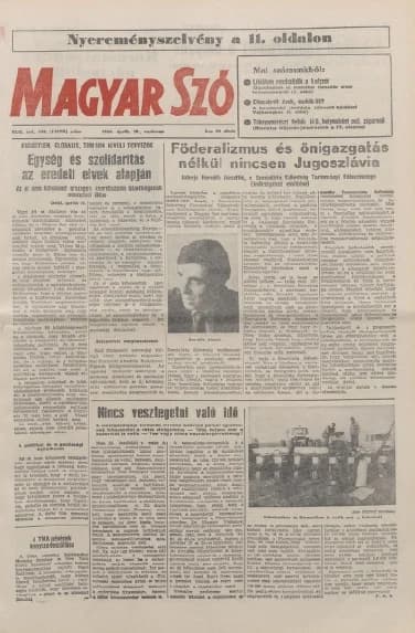 Magyar Szó, 43. évf. 1986. április 20. 108. sz. 1–32. oldal