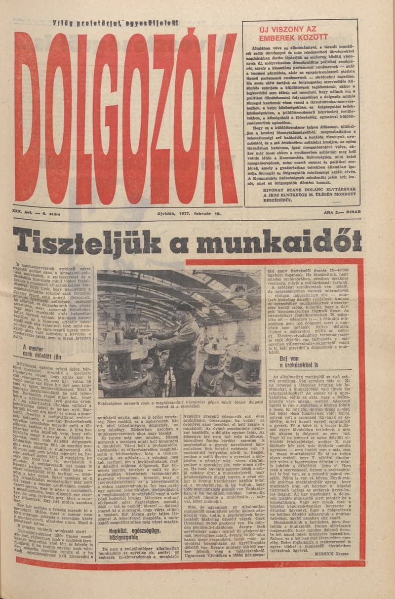 Dolgozók, 31. évf. 1977. február 10. 6. sz.