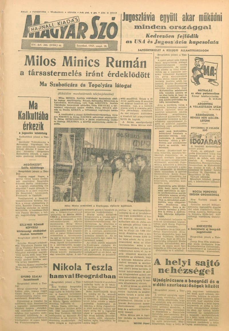Magyar Szó, 14. évf. 1957. szeptember 28. 266. sz. 1–14. oldal