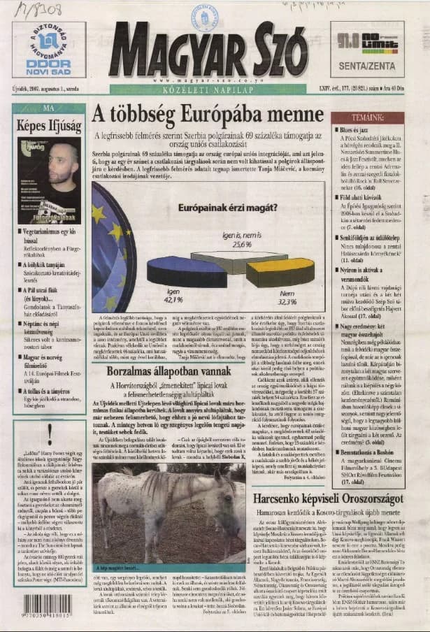 Magyar Szó, 64. évf. 2007. augusztus 1. 177. sz. 1–20. oldal