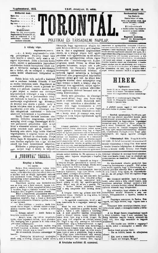 Torontál, 24. évf. 1895. január 14. 11. sz.