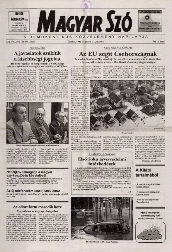Magyar Szó, 59. évf. 2002. augusztus 17. 192. sz. 1–16. oldal