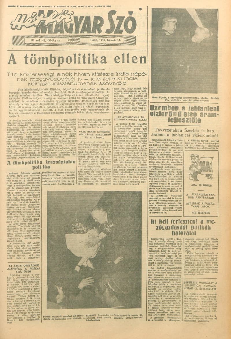 Magyar Szó, 12. évf. 1955. február 14. 43. sz. 1–6. oldal